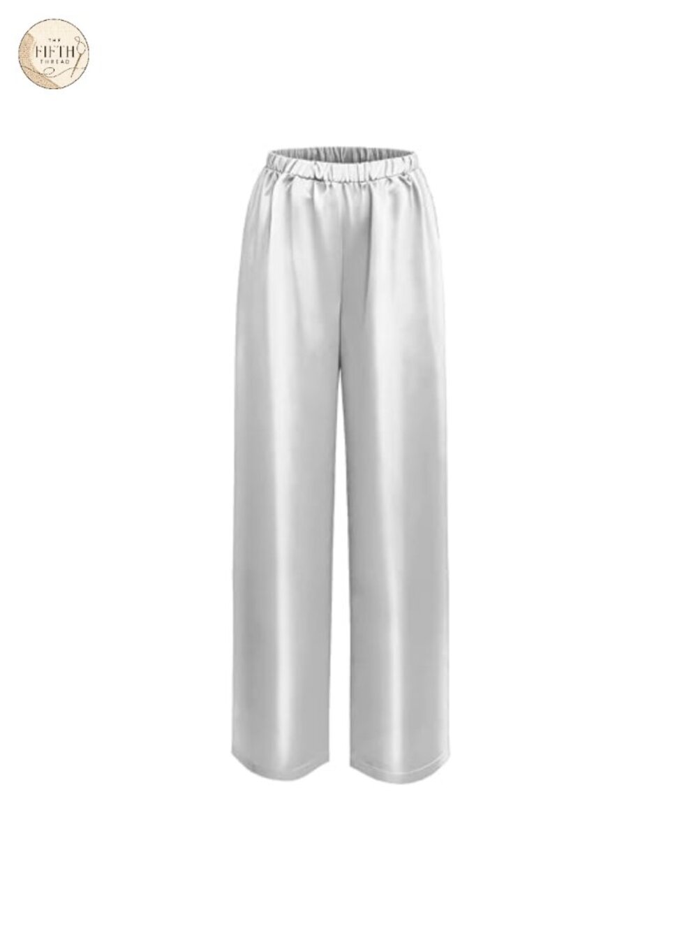 Silk Pants for Women Casual Elastic High Waisted Wide Leg Satin Pants